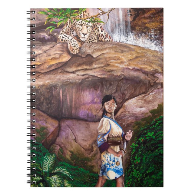 Zen Buddhist Tiger and Strawberry Spiral Notebook (Front)