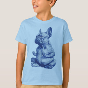 Zen Bulldog in Meditation Pose Art T-Shirt