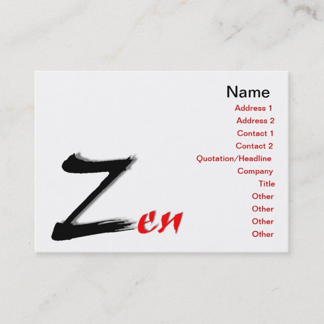 Zen Business Card (Front)