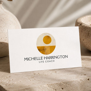 Zen Calm Midcentury Design Life Coaches, Yoga Business Card