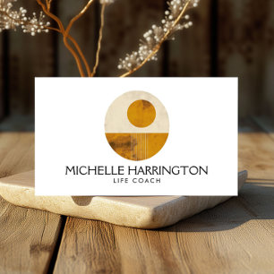 Zen Calm Midcentury Design Life Coaches, Yoga Business Card