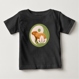 Zen Capybara Yin Yang Peaceful Nature Baby T-Shirt