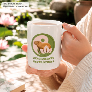 Zen Capybara Yin Yang Peaceful Nature Bone China Mug