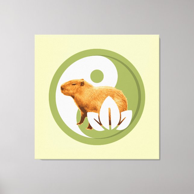 Zen Capybara Yin Yang Peaceful Nature Canvas Print (Front)