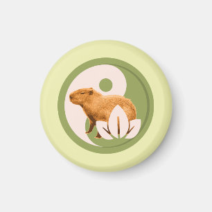 Zen Capybara Yin Yang Peaceful Nature Magnet