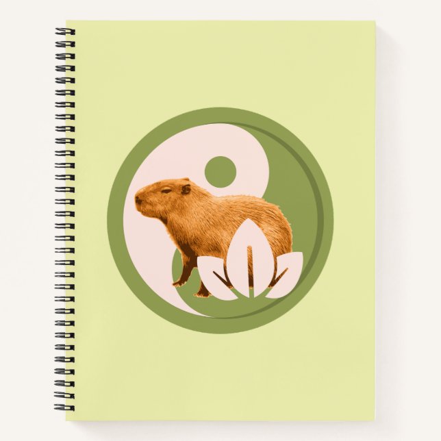 Zen Capybara Yin Yang Peaceful Nature Notebook (Front)