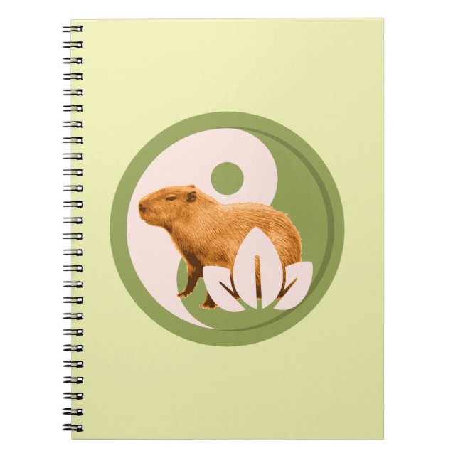 Zen Capybara Yin Yang Peaceful Nature Notebook (Front)