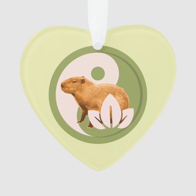 Zen Capybara Yin Yang Peaceful Nature Ornament (Front)