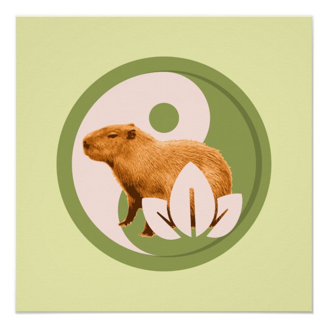 Zen Capybara Yin Yang Peaceful Nature Poster (Front)