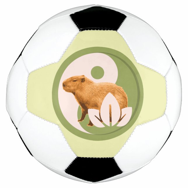 Zen Capybara Yin Yang Soccer Ball (Front)