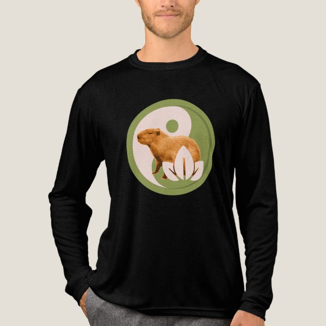 Zen Capybara Yin Yang Tri-Blend Shirt (Front)
