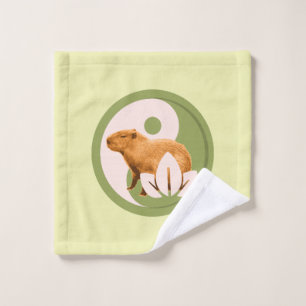 Zen Capybara Yin Yang Wash Cloth