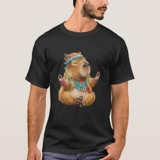 Zen Capybara Yoga Meditation Boho Spirit T-Shirt