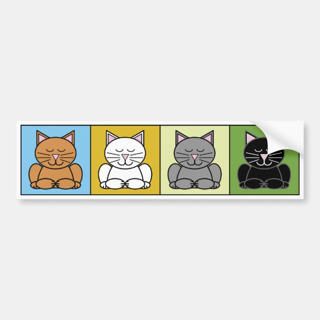 Zen Cat Bumper Sticker (Front)