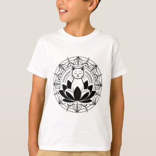 Zen Cat Lotus Flower Yoga Mindfulness Meditation T T-Shirt