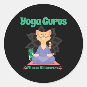 Zen Cat Yoga Gurus Meditation Calm Lotus Vibes Lov Classic Round Sticker