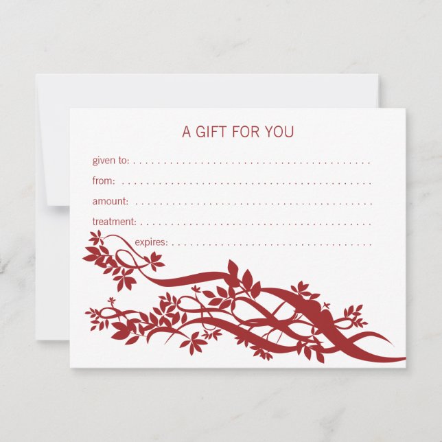 Zen Chic Massage Therapist Gift Certificate (Front)
