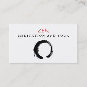 Zen Circle Enso Yoga and Meditation Buddhist 3 Business Card