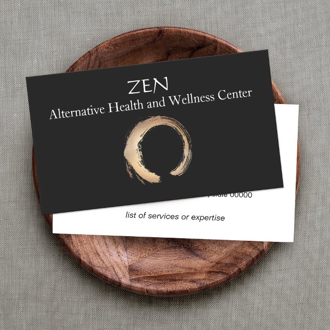 Zen Circle Enso Yoga and Meditation Buddhist 3 Business Card (Creator Uploaded)