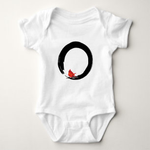Zen Circle with Christmas Cardinal Baby Bodysuit