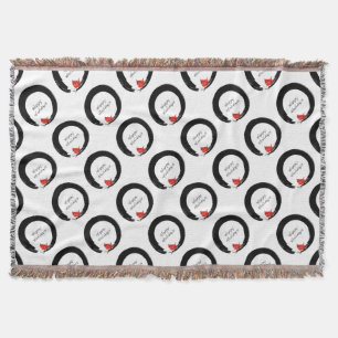 Zen Circle with Christmas Cardinal Throw Blanket