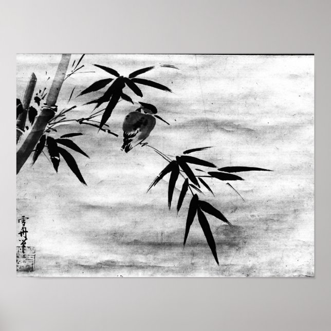 Zen Classics - Sesshu - Bird and Bamboo Poster (Front)