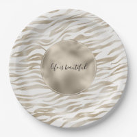Zen Cream White Cocoa Brown Zebra Print