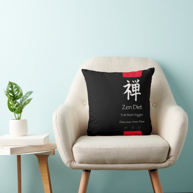 Zen Diet Eat More Veggies Black BG Cushion (Chair)