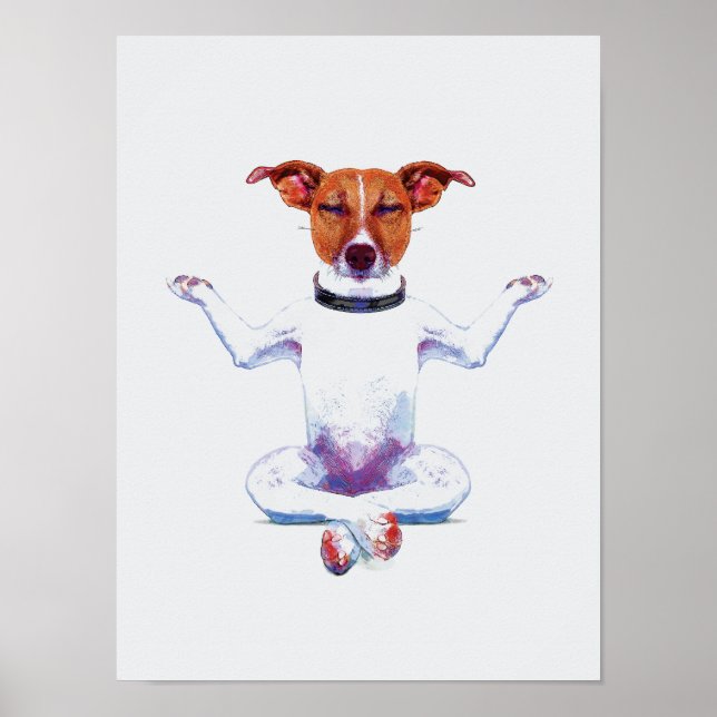 Zen Dog I Watercolor Poster (Front)