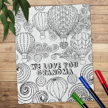 Zen Doodle Art Swirls Balloons Adult Colouring  Jigsaw Puzzle<br><div class="desc">Zen doodle art with hot air balloons and relaxing swirls in black and white for colouring,  for best results please use markers or colouring pens.</div>