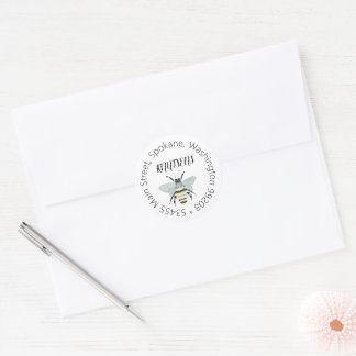 Zen Doodle Bee Address Label or Envelope Seal