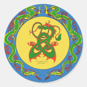 zen dragon ring classic round sticker