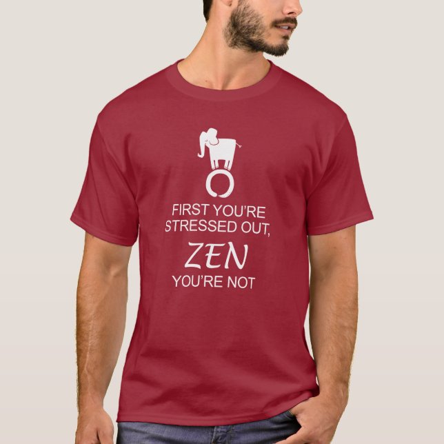 Zen Elephant Enso Don't Stress T-Shirt (Front)