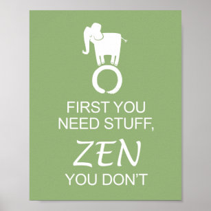 Zen Elephant Enso Simplify Poster