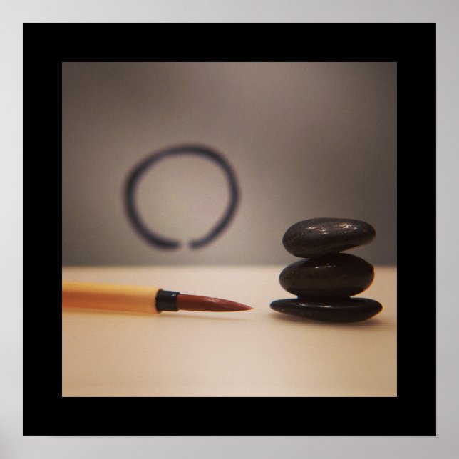 Zen Enso and Calligraphy Brush Poster (Front)