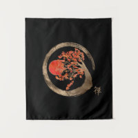 Zen Enso Circle and Golden Sakura Tree