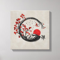 Zen Enso Circle and Sakura Branches