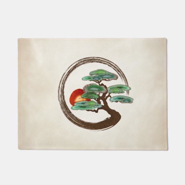 Zen Enzo Geode Bonsai Tree on canvas Doormat (Front)