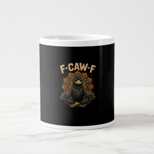 Zen F-Caw-F Crow Yoga Raven F-Caw-F Zen Funny Medi Large Coffee Mug
