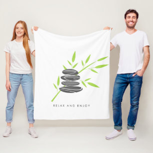 Zen fleece blanket with wellness pebble stones