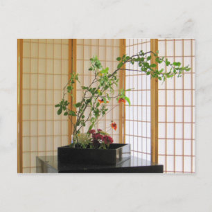 zen flower arrangement postcard