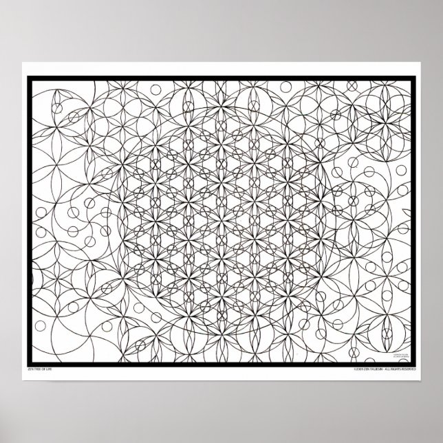 Zen Flower of Life Colouring Poster (Front)