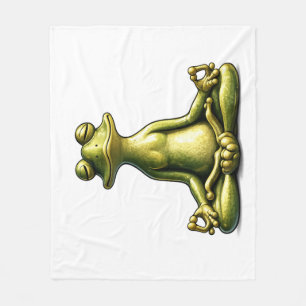 Zen Frog Fleece Blanket
