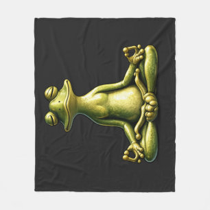 Zen Frog Fleece Blanket