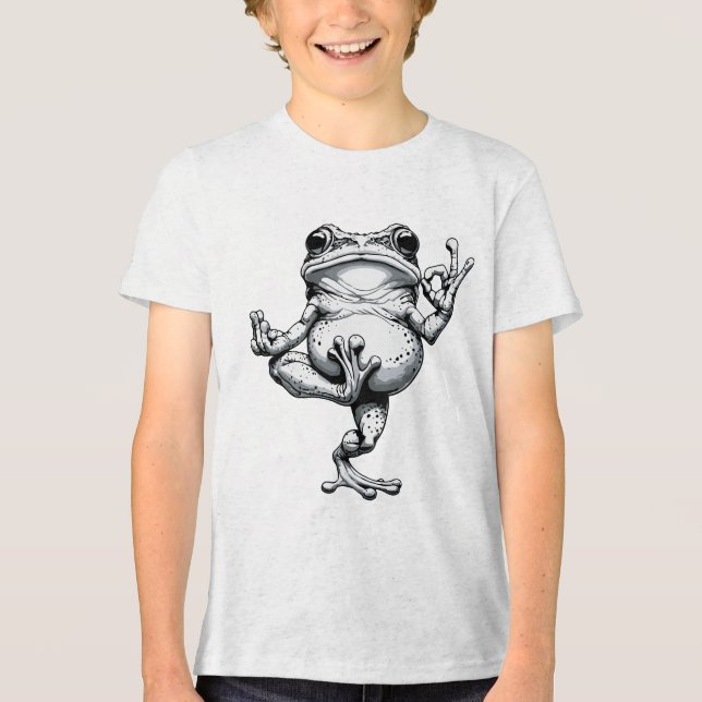 Zen Frog Masterpiece Tri-Blend Shirt (Front)