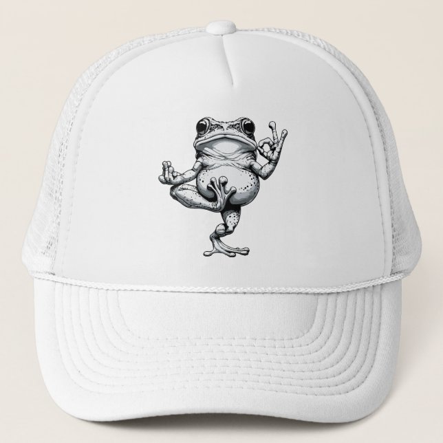 Zen Frog Masterpiece Trucker Hat (Front)