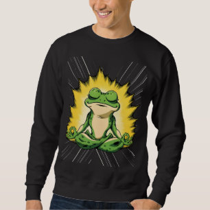 Zen Frog Meditation Super Saiyan Glow Art Sweatshirt