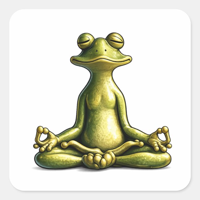 Zen Frog Square Sticker (Front)