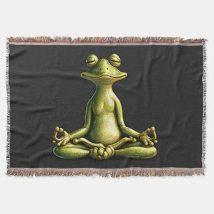 Zen Frog Throw Blanket