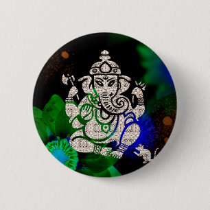Zen Ganesh 6 Cm Round Badge